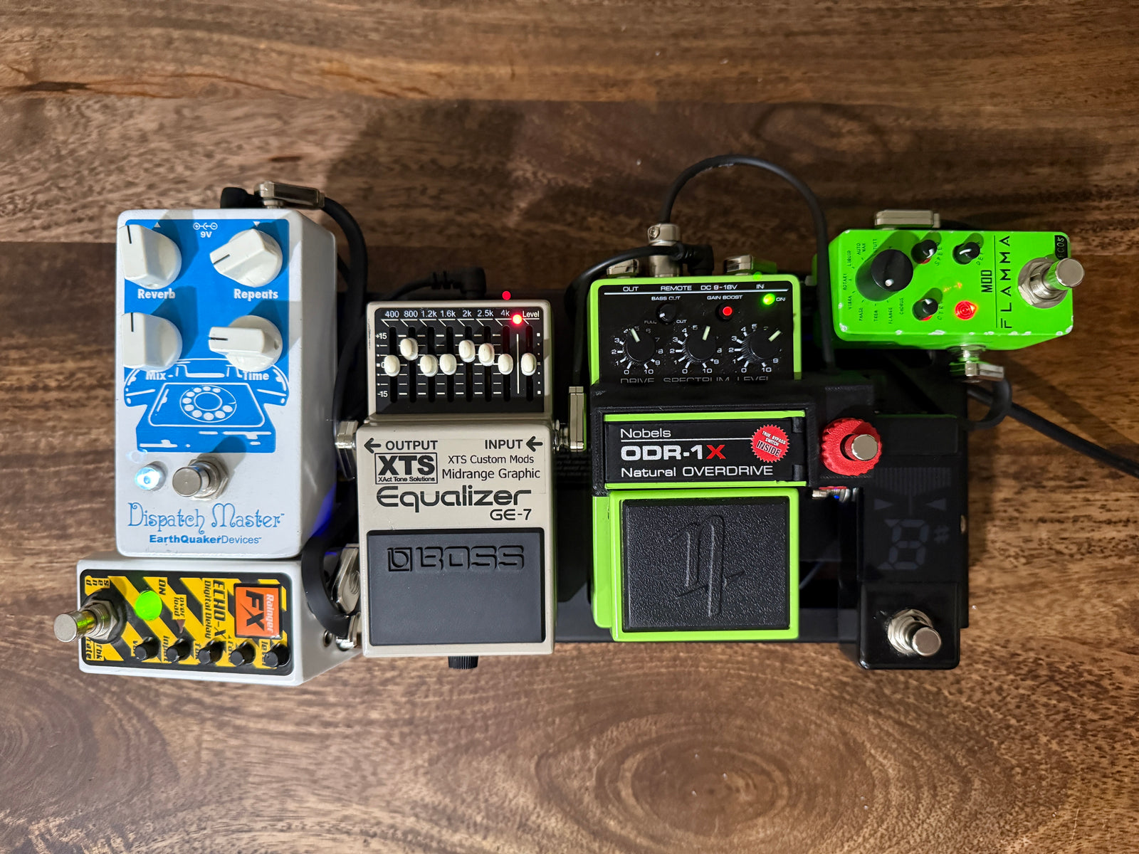 Kenny Echizen's pedalboard with Cltchworks switches fitted